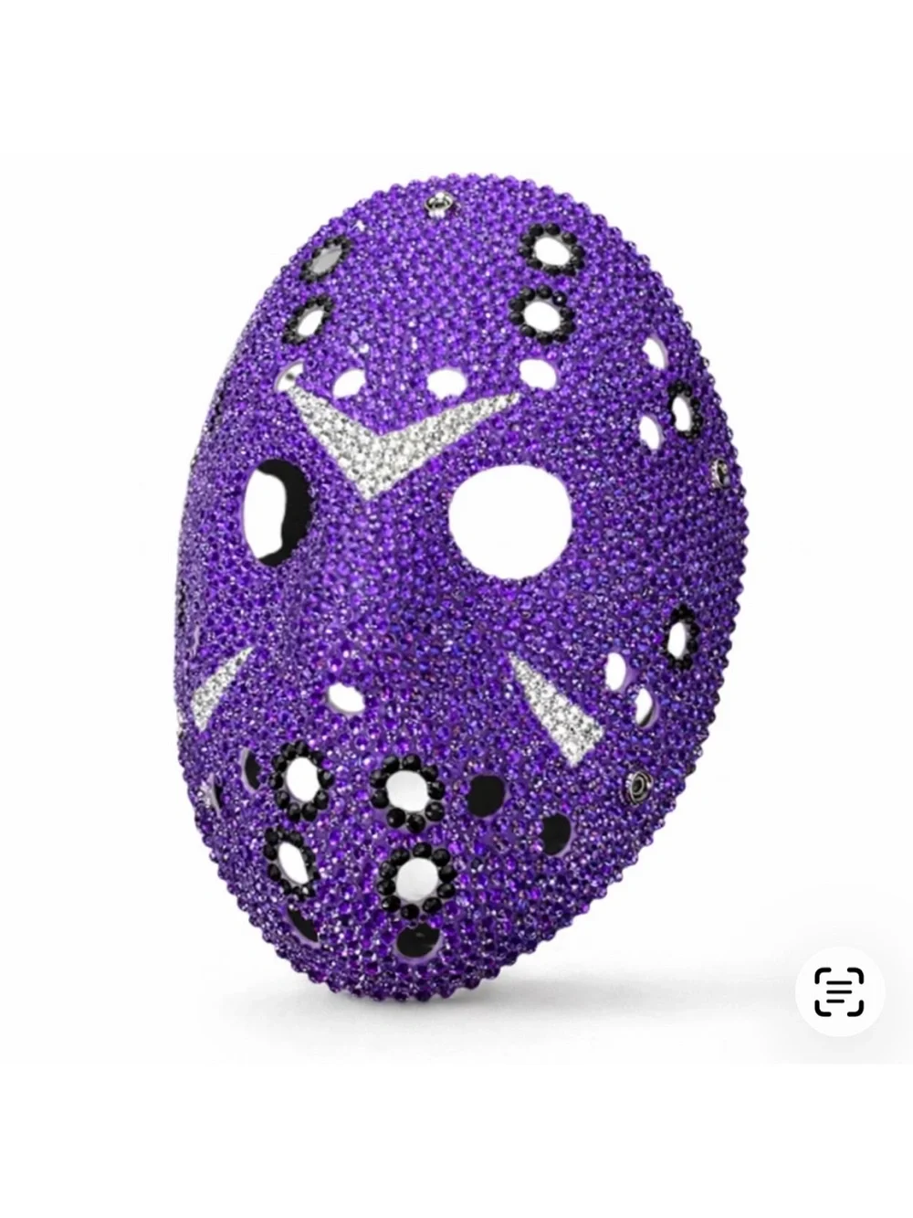 Jason Purple Black & Crystal Diamond Bling Sparkly Hockey Mask Horror New